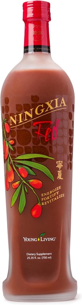 Young Living NingXia Red tención 25.35 oz Bottle ← Antioxidante-Rich Superfruit Blend ← Bebida Antioxidante  Aumentar la energía física ← Características Wolfberry, Plum, Aronia, Cherry, Blueberry, " Pomegranate