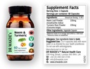 Neem &amp; Turmeric Capsules de DR WAKDE   60 Veg Caps ← Suplemento ayurvédico Silencio Vegan tención 100% Herbal Silencio Cantidad Descuentos Silencio Mismo Día