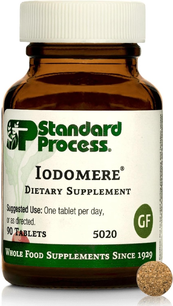 Iodomere del proceso estándar - Suplemento diario para apoyar su metabolismo, función inmune " producción de hormonas tiroideas - libre de gluten, non-Dairy " Non-Soy - 90 tabletas (90 piezas)