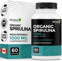 Renew Actives Organic Spirulina 1000MG per 2 Capsules – Superfood for Men &amp; Women – Supports Energy, Wellness & Immune Function – Rich in Antioxidants & Nutrients – Made in Canada – 60 cápsulas