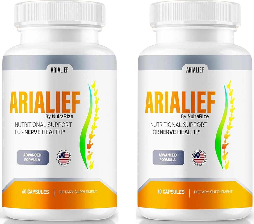 (2 Pack) Arialief Capsules, Official Nutritional Support for Nerve Health, All Natural Arialief Vitamins for Healthy Nerves, Premium Arialief Pills, Aria LIEF Pastillas Review (120 Capsules)