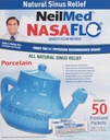 NeilMed Nasaflo Porcelain Neti Pot, 50 Cuenta (el embalaje puede variar)