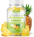 softbear Potassium Chloride Gummies 1200mg, Gamas de Potasio Libre de Azúcar para Adultos Soporte Leg Cramps High Potency Potassium Chloride Suplemento, Pineapple Flavor 60 Conde