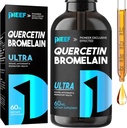 Quercetina con gotas líquidas de bromelaina, Quercetina Suplementos 1000mg, Salud respiratoria Immune Complex Support, 7-in-1 Quercetin Liquid Drops with Zinc