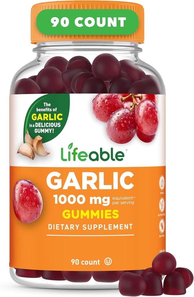 Suplemento de ajo Lifeable Gummies TEN Gran Tasting Suplementos de ajo Silencio para adultos TEN 90 Gummies