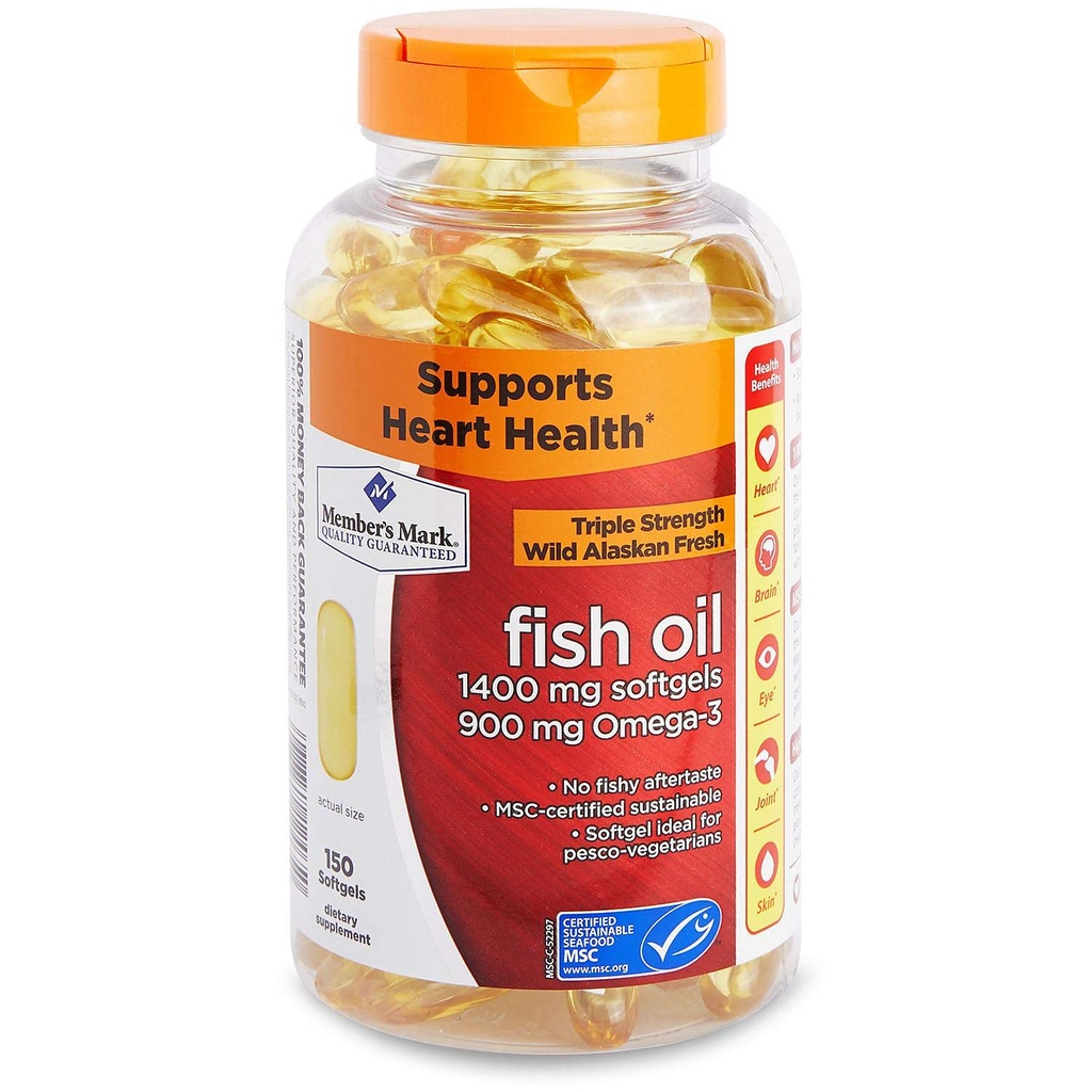 Marca del miembro - Omega 3, Fish Oil 1400 mg (900 mg EPA/DHA), Enteric Coated, 150 Softgels