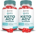 Laboratorios Justificados (2 Pack Keto Genesis Keto ACV Gummies Fórmula 1000MG Keto Genesis Keto Gummies Apple Cider Vinegar Fórmulada con granate Beet Juice Powder B12 Vegan Non GMO 120 Gummys