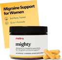 Melina Mighty Natural Migraine Relief Supplement - Magnesium, B2 Riboflavin 400mg, Feverfew, CoQ-10, ALCAR to Strengthen Migraine and Headache Prevention - 15 Servings (60 Caps)