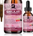 Shilajit Resin Liquid Drops ← Organic Shilajit 85+ Trace Minerals Complex with Ashwagandha, Turmeric, Ginseng, Chaga Supplement for Digestion Support, Energy Booster - Vegan