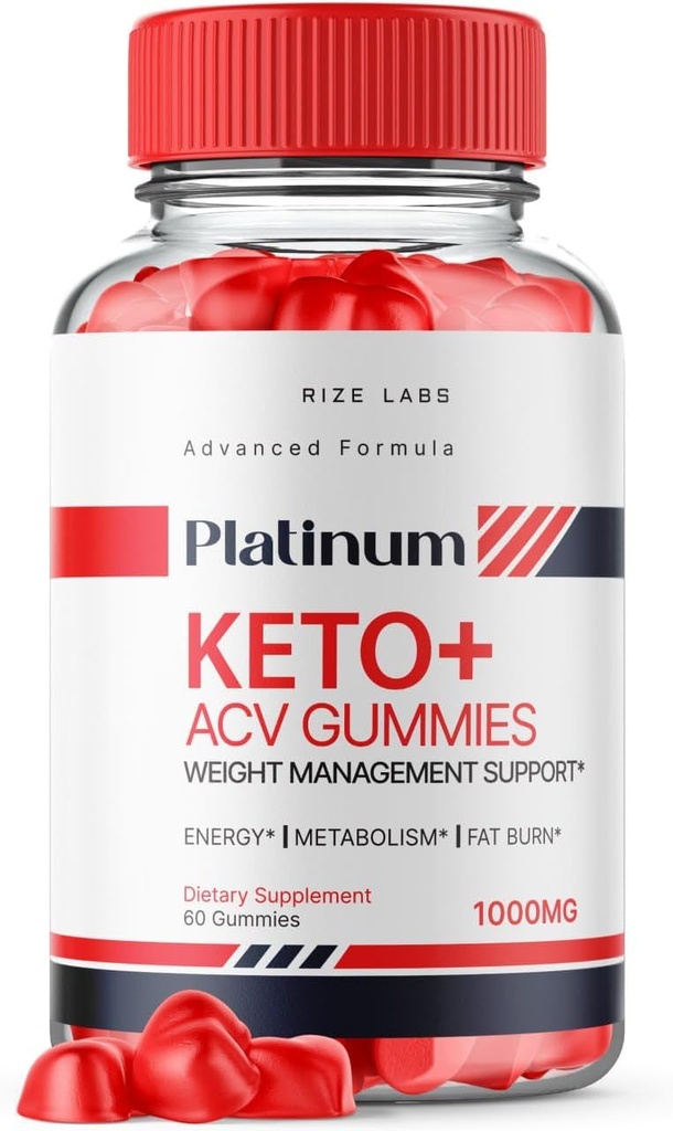 rize labs Platinum Keto AVC Gummies for Advanced Weight Loss, Suplemento para Maximum Strength Gomitas (60 Gummies)