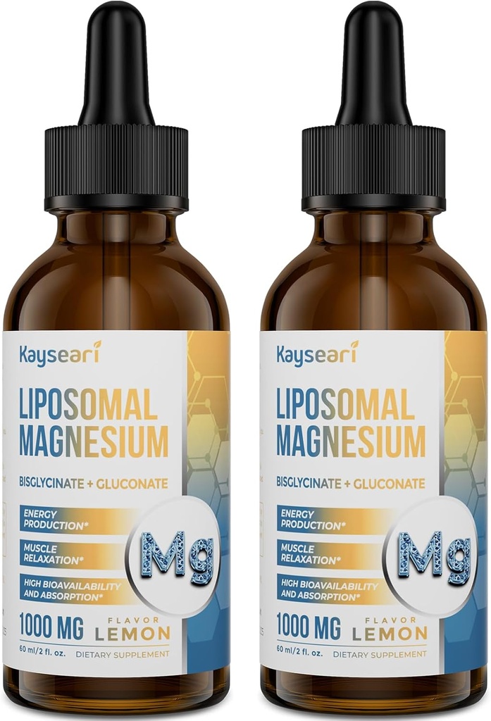 Alta resistencia gotas de magnesio lipomal, formas fácilmente absorbidas de glucosa de magnesio y gluconato de magnesio, gotas de líquido sabor limón 60ML