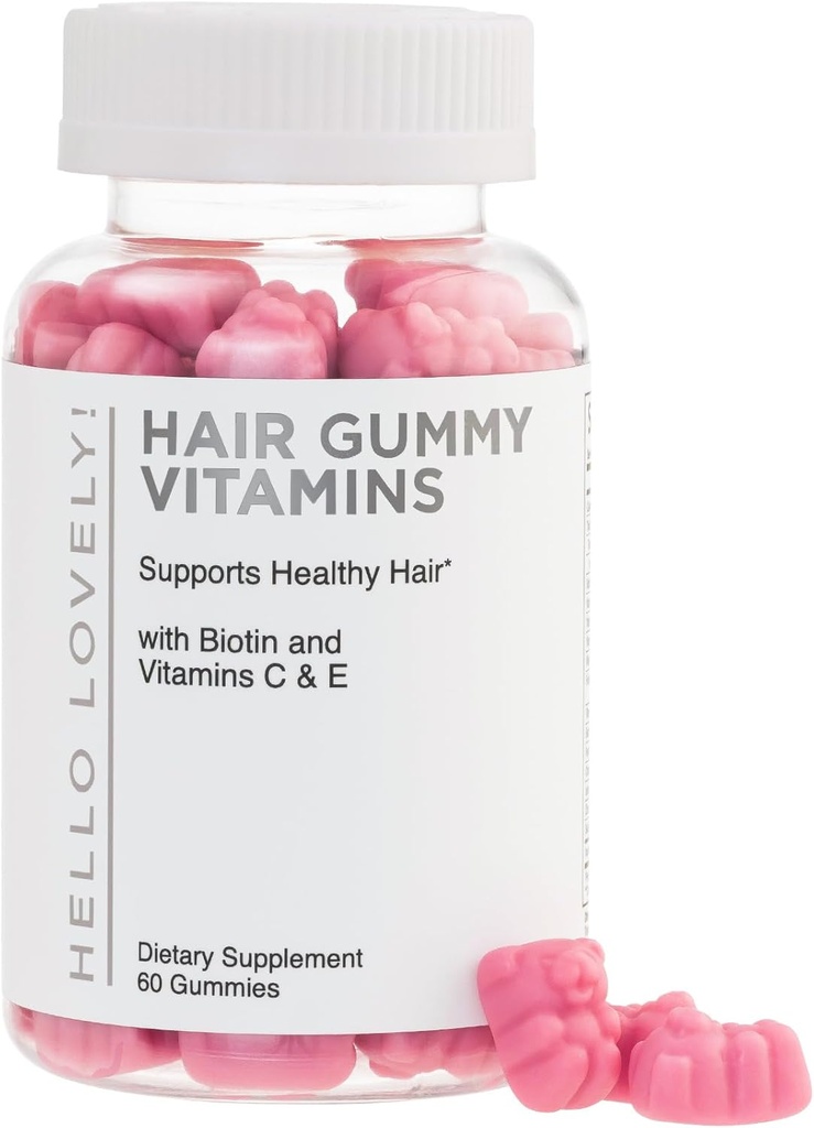 Vitaminas para el cabello Gummies - Biotina 5000 mcg con vitamina E, C & Zinc, Vitaminas para el crecimiento del cabello para hombres y mujeres - Pelo más fuerte, Hermoso, Skin & Nails Suplemento, No GMO &amp; Gluten-Free - 60 Osos Gummy