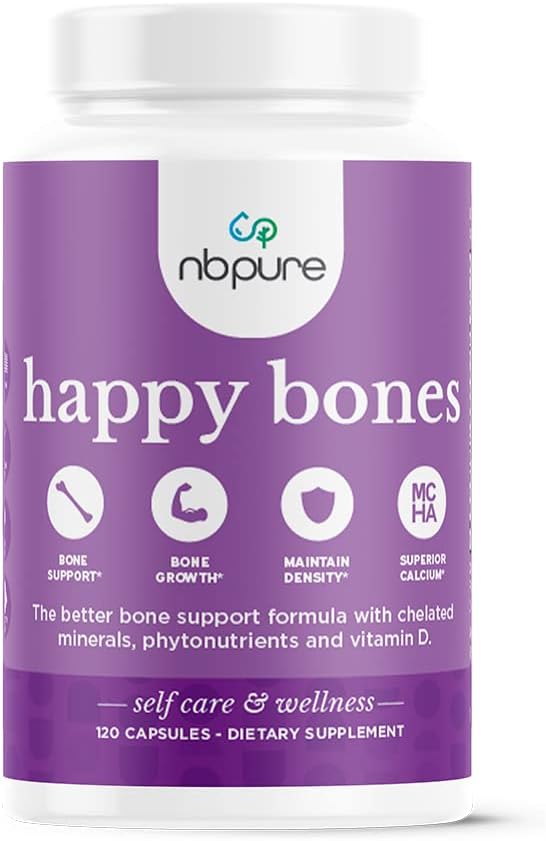 nbpure Happy Bones Better Bone Support Suplemento, 120 cápsulas