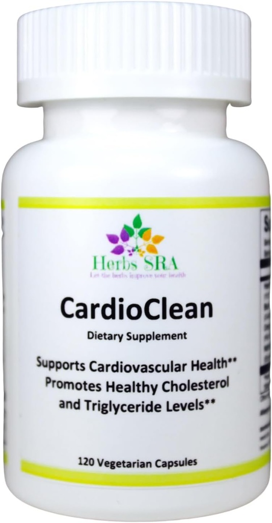 CARDIOCLEAN Optimal Cardiovascular Support - Suplemento de salud cardíaca con ingredientes naturales, apoya la circulación de flujo sanguíneo, hecha en EE.UU.