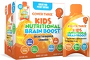 Cubrir tres suplementos para niños suplemento cerebral Smoothie, Omega 3 niños líquidos DHA aceite de pescado, enfoque infantil y atención, apoyo emocional, 20 bolsas, paquete 1