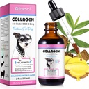 Collagen for Dogs, Liquid Collagen for Dogs, Dog Liquid Collagen Drops, Collagen with Biotin, MSM & Ginger Treatment for Dogs, Skin and Coat Supplement for Dogs, Dog Collagen 60ml