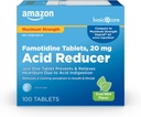 Cuidado básico Famotidine 20mg Cool Mint Tablets, 100 Cuenta, Blanco