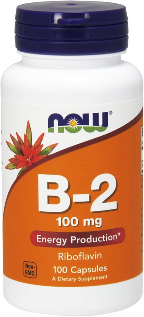 NOW Vitamin B-2 (riboflavin) 100mg, 100 Capsules (Pack of 3)