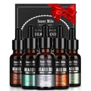 ISNER MILE Beard Oil Kit para Hombres Acondicionador: Cedarwood Sandalwood Sage Orange Unscented, Mustaches Soften Moisturizing, Valentines Gifts for him Husband, Padres Regalos de Cumpleaños para Papá Hombre Niño