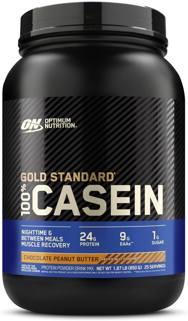 Optimum Nutrition Gold Standard 100% Micellar Casein Protein Powder, Slow Digesting, Helps Keep You Full, Overnight Muscle Recovery, Chocolate Peanut Butter, 1.87 Pound (Packaging May Vary)