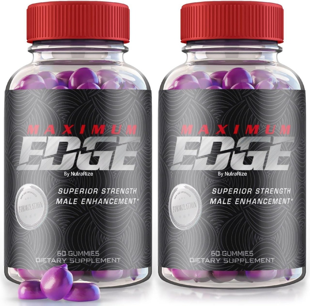 (2 Pack) Maximum Edge Male Gummies - Maximum Edge Supplement for Men, A Daily Formula for General Wellness and Peak Performance, Maximum Edge Extra Strength Formula, MaximumEdge Reviews (120 Gummies)