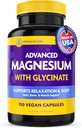 InnovixLabs Advanced Magnesium Capsules - 150 Ct, 210 mg - Glycinate Chelated y Malate - Alta Absorción, Promueve Relajación, Huesos, Muscle Health, Vegan Malate Sleep Suplemento