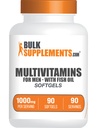 BulkSupplements.com Multivitamin for Men Softgels - Daily Multivitamin, Suplemento Multimineral, con Fish Oil - Gluten Free, 1 Softgel per Serving, 90 Cuenta (Pack of 1)
