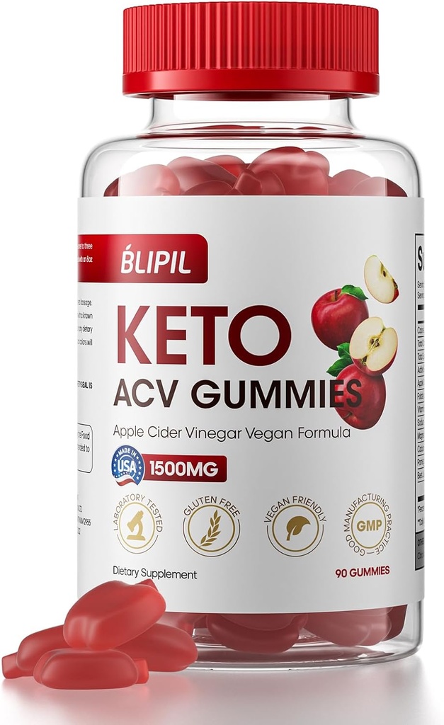 Keto ACV Gummies - Sugar Free Weight Pérdida Fórmula con 1500mg Apple Cider Vinegar para Hombres &amp; Mujeres - Gelatin-Free, Gluten-Free, Vegan &amp; Non-GMO - 90 Conde