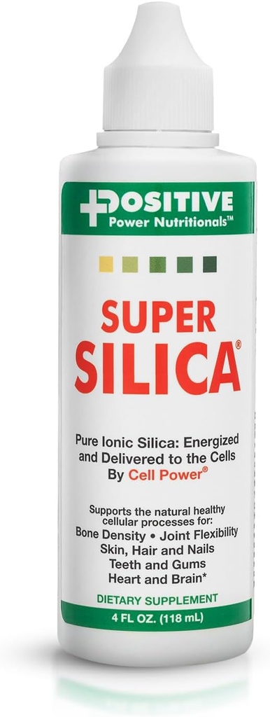 Positivo Power Nutritionals Super Silica Suplementos (4oz) - Silica Suplementos Minerales - Silica Suplemento Líquido TENIDO Silica con Collagen Boosting Silicio ANTE Silica Suplementos para el Crecimiento del Pelo