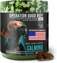 Operación Good Boy Calming Chews for Dogs, Stress Relief Chews with Chamomile & Tryptophan for Relaxation – 90 Soft Treats, Natural Ingredients, Veteran Owned - Beef Flavored
