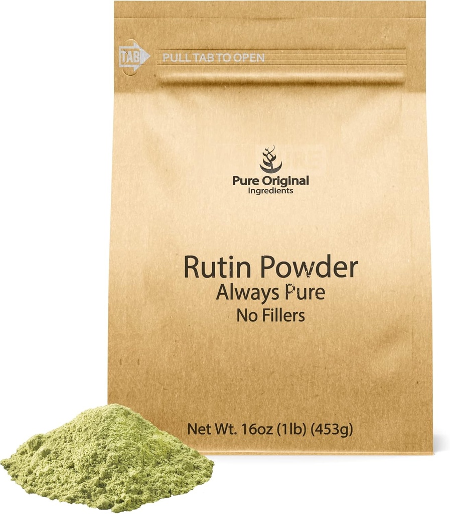PURE ORIGINAL INGREDIENTES Rutin Powder, Siempre Puro, No Aditivos O Fillers, Lab Verified (16 onzas)
