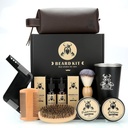Regalos de Beard Kit para Hombres, Regalos de Cumpleaños del Día del Padre para Hombres Dad him, Juego completo de la herramienta de recortamiento, kit de cuidado de barba con 2 aceite de crecimiento de barba/Balm/Brush/Comb/Shaving Soap/Cup conllevaStorage Bag