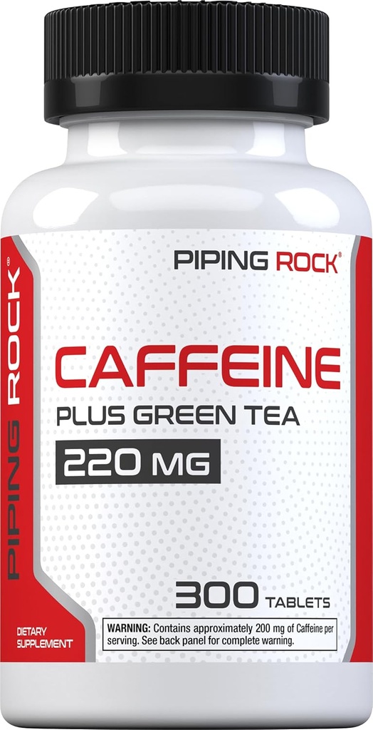 Piping Rock Caffeine Pills 220mg tención 300 Tablets