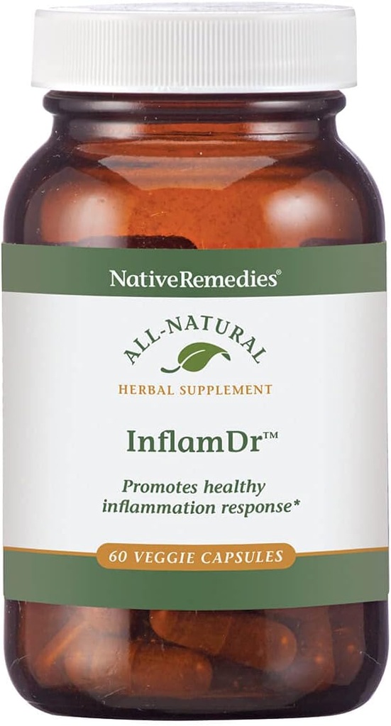 Remedios nativos Inflam Dr. - All Natural Herbal Supplement Promotes Healthy Inflammation Response - Helps Fight Oxidative Stress to Cells - 60 Veggie Caps
