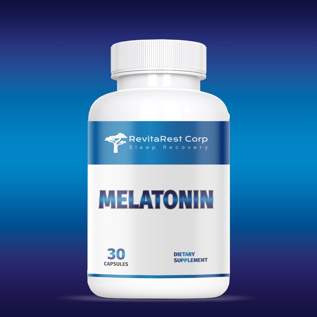 Genérico RevitaRest Corp. Melatonin Blue 10mg, 30 cápsulas.