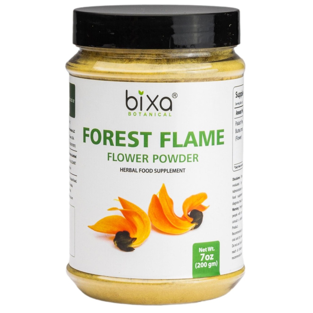 bixa BOTANICAL Forest Flame Tree Powder (Palash/Butea Monosperma), Herbal Natural Supplement for Men and Women | 7 Oz (200g)