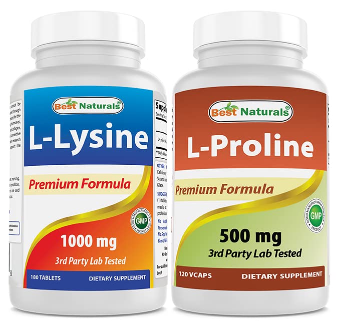 Mejores Naturales L-Lysine 1000mg & L-proline 500 mg
