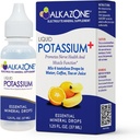 ALKAZONE Liquid Potassium+ Silenciosos Suplementos Líquidos Tener una absorción más rápida Tasa de confidencialidad Concentrado TENIDO La manera más fácil de tomar Potasio ANTE Tasteless Flavorless TEN 1.25 Oz, Clear, Pack of 1