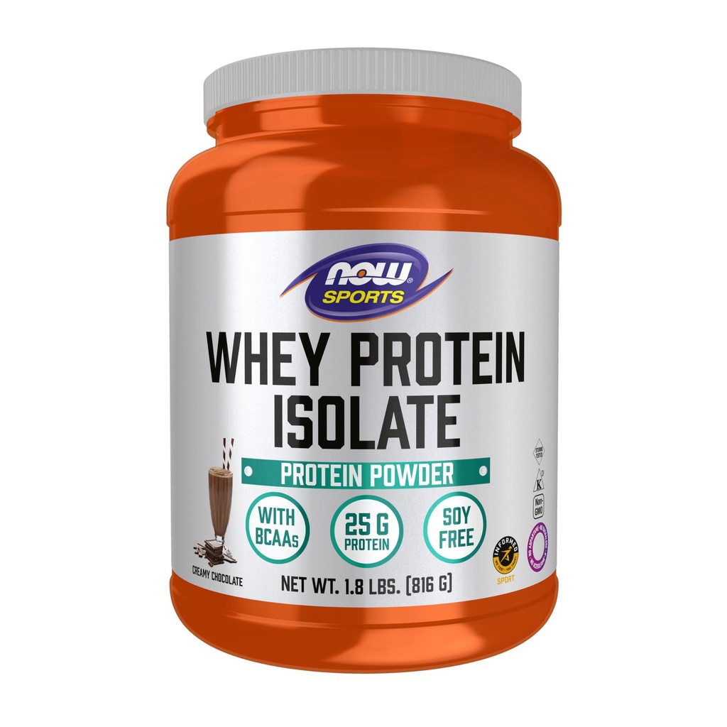 AHORA Foods Sports Nutrition, Whey Protein Isolate, 25 g Con BCAAs, Creamy Chocolate Powder, 1.8 libras