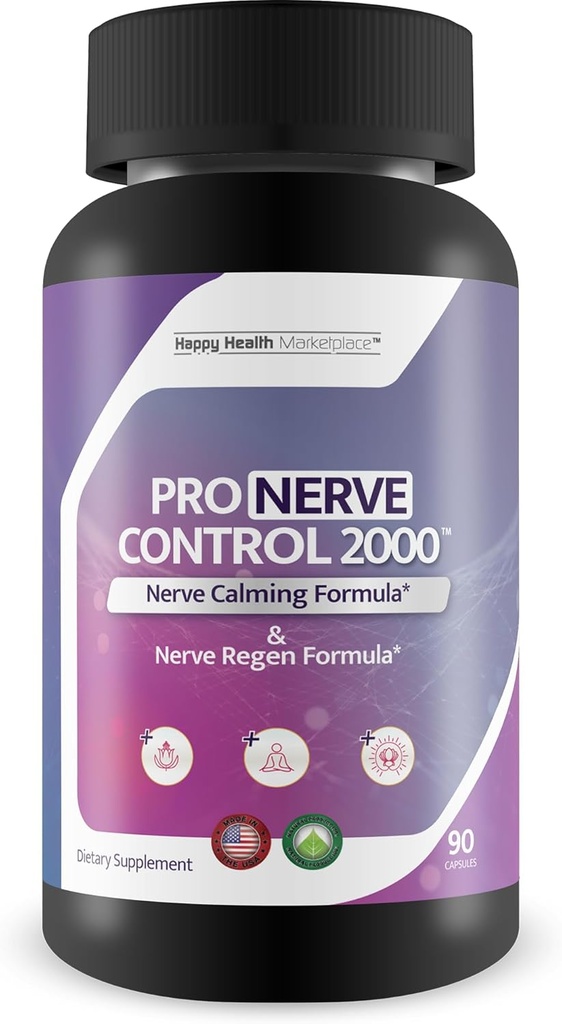 Pro Nerve Control 2000 - Suplemento de apoyo a Nerve - Promover la función saludable de control de Nerve con soporte a Nerve Vitaminas & Antioxidantes - Suplementos de Dolor de Nerve para soporte de salud
