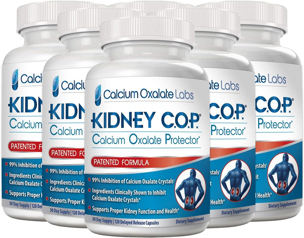 KIDNEY C.O.P. Calcium Oxalate Protector 120 Capsules, Kidney Support for Calcium Oxalate Crystals, Helps Stops Recurrence of Stones, Stronger Than Chanca Piedra Stone Breaker Suplementos, 6 Pack
