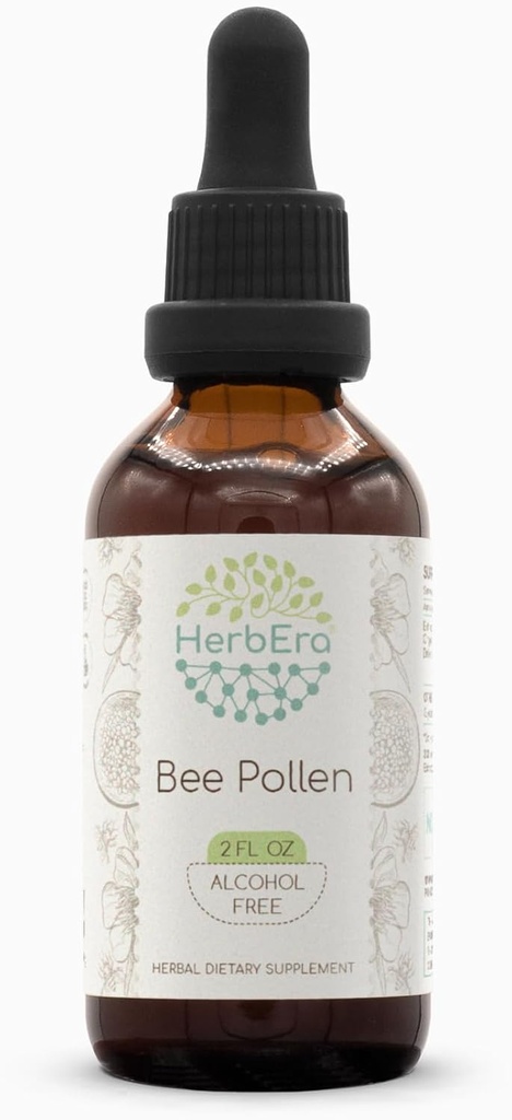 Bee Pollen B60 Extracto herbario libre de alcohol Tintura,Super-Concentrated Bee Pollen (Bee Pollen) Dried Pollen (2 fl oz)