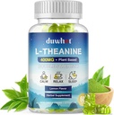 L-Theanine Gummies 400mg, Chewable Theanine Supplement for Adults &amp; Kids 4+, Natural Stress Relief, zzZ & Focus Supplement, Vegan, Low Sugar, Non-Drowsy, Lemon Flavor, 60 Chewables