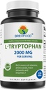 Brieofood L-Tryptophan 2000mg por Serving - 120 Tablets - Soportes Poisitive Mood & Relaxation