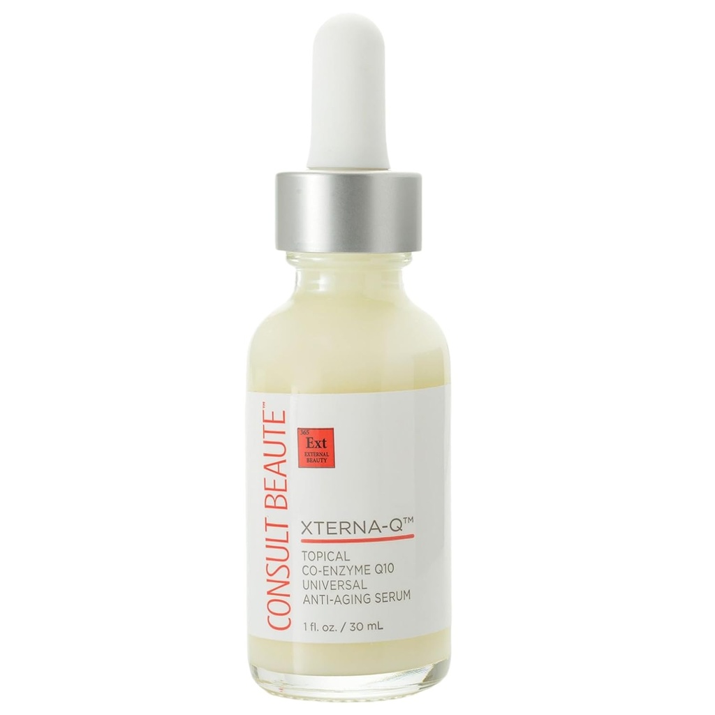 Consulta Beaute XTERNA-Q COEnzyme Q10 Serum anti-envejecimiento para cara y cuello, Peptidos CoQ10, Aceite de Fruto de Bérgamo, Cuidado de la piel antioxidante 1 Fl. Oz.
