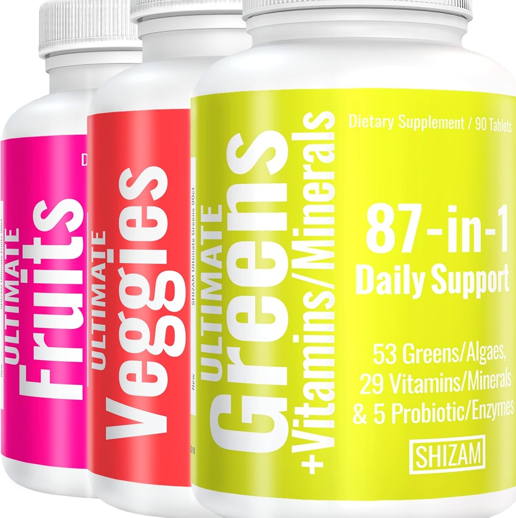 SHIZAM Super Green Fruit & Veggie Capsules ← Superfood Daily Super Greens Blend Fruits &amp; Vegetables Suplementos ← Fruit and Vegetable Suplemento Powder Alt peru Organic Super Foods Veggies