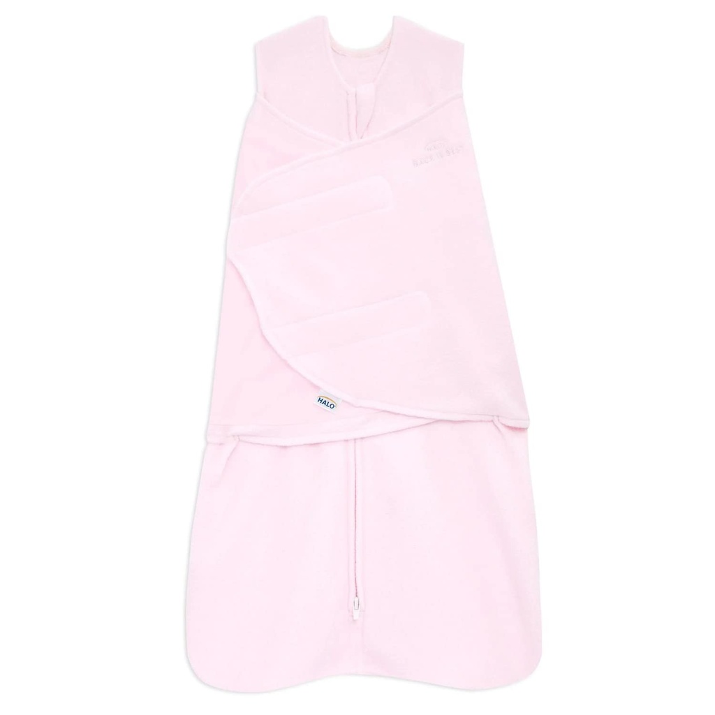 HALO Micro-Fleece Sleepsack Swaddle, 3-Way Ajustable Wearable Blanket, TOG 3.0, Soft Pink, Preemie