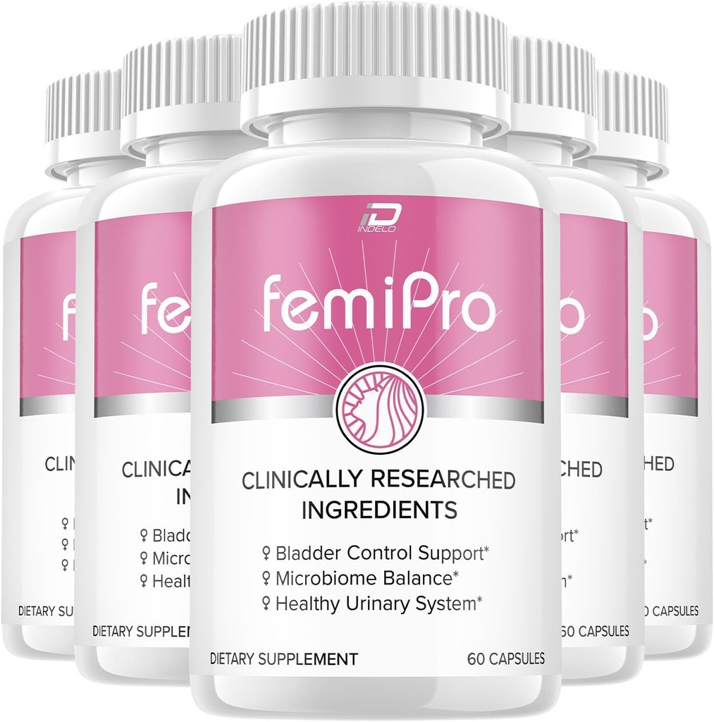 FemiPro Suplemento - Probiótico Femi Pro Pills, FemiPro Soporte 24 horas Microbiome Probiótico Control urinario Salud, Femie Pro Reseñas (5 Pack - 300 cápsulas)