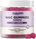 6 en 1 NAC Gummies, Chewable N Acetyl Cysteine 1000mg Suplemento para Adultos Niños, con ALA, Zinc, Vitamina C &amp; E, Selenium, Apoyo Antioxidante &amp; Immune System, Blueberry Flavor, Sugar Free, 60 Ct