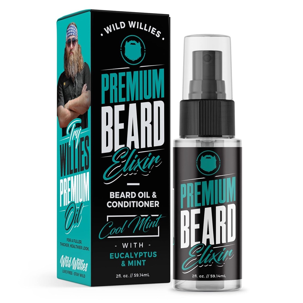 Aceite de barba Premium de Wild Willies " Acondicionador Natural, Ingredientes orgánicos promueven el crecimiento rápido de la barba, elimina el injerto " .